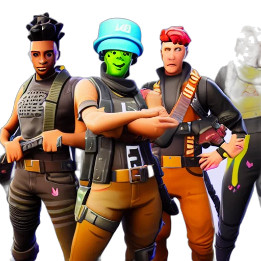 concept art, 3d render, neon, jonesy, fortnite transparent PNG cut-out