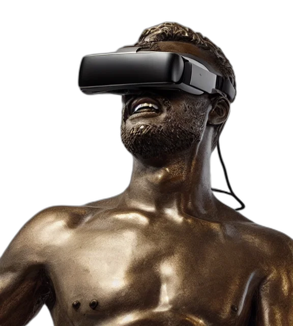 3d render, photorealistic, photo, medium, shot, bronze, statue, man transparent PNG cut-out