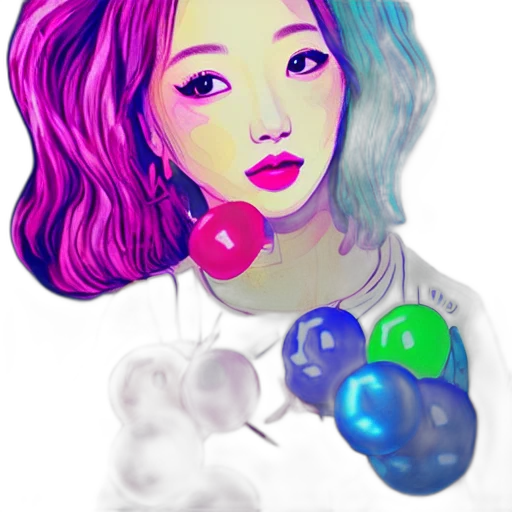 vaporwave, watercolor, photorealistic, fantasy art, outer space, neon lights, pastel, colorful transparent PNG cut-out