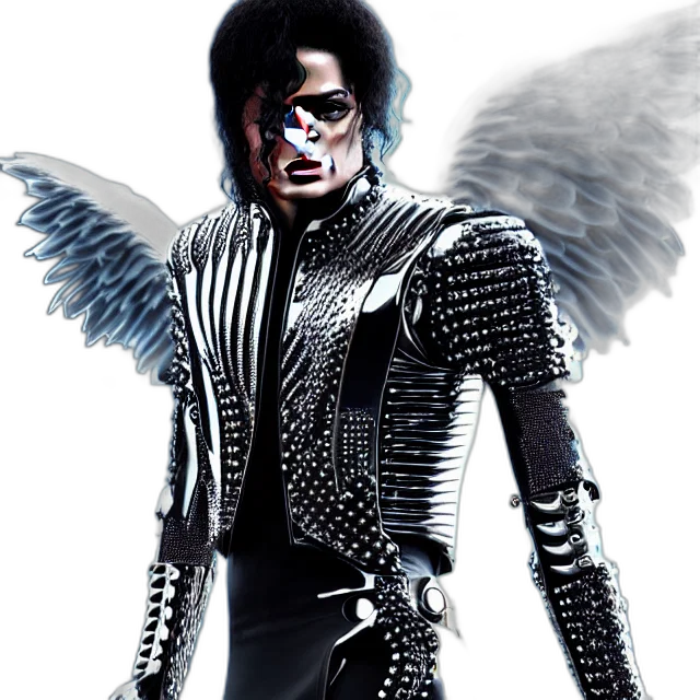 concept art, photorealistic, 3d render, fantasy art, beautiful, futuristic, cyberpunk, michael transparent PNG cut-out