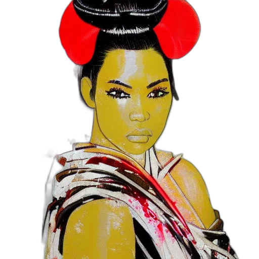 photorealistic, comic book art, cartoon, concept art, red, kanye, west, japan transparent PNG cut-out