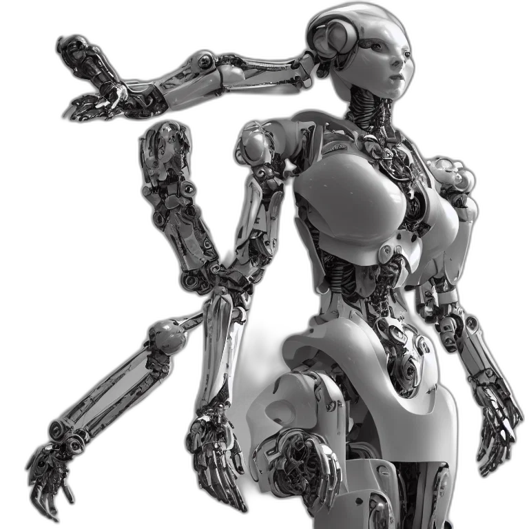 robot, concept art, 3d render, cyberpunk, photorealistic, octane, render, ultra transparent PNG cut-out