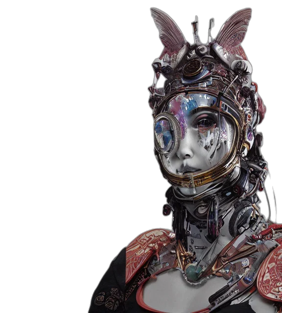 robot, mask, face, cyberpunk transparent PNG cut-out
