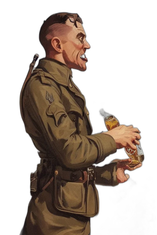 bottle, staff, jacket, weapon transparent PNG cut-out