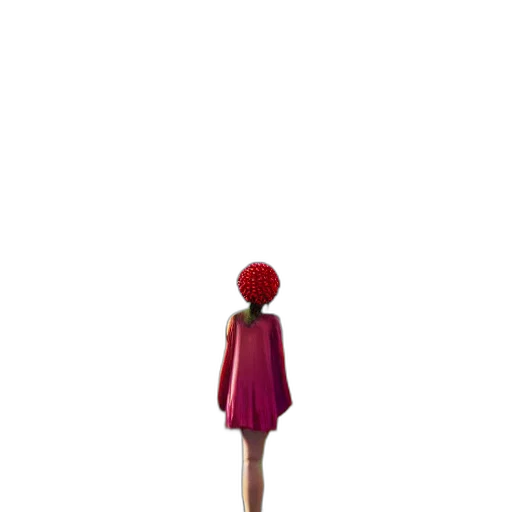 dress, umbrella, staff, hair, 3d render, concept art, pixel art, cartoon transparent PNG cut-out