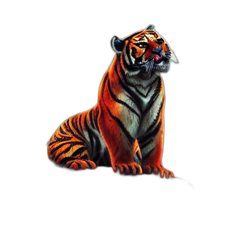 animal, creature, photorealistic, concept art, oil painting, 3d render, tiger, made transparent PNG cut-out