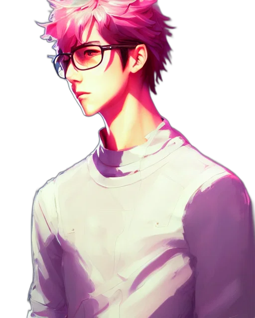 staff, anime, watercolor, pixel art, cartoon, red, neon, colorful transparent PNG cut-out