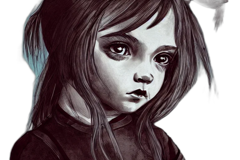 face, fantasy art, pencil sketch, comic book art, photorealistic, dark, monochrome, blue transparent PNG cut-out