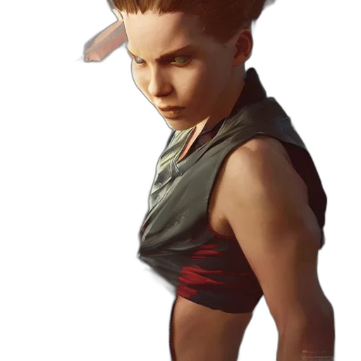 face, creature, hair, weapon transparent PNG cut-out