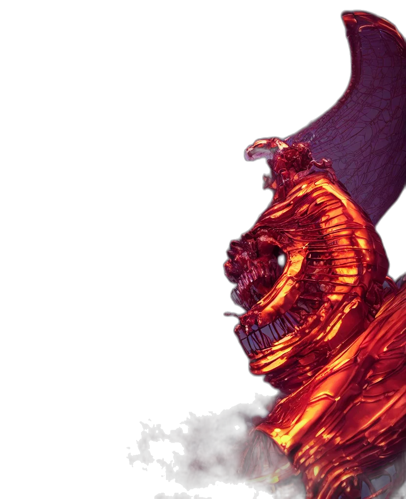 dragon, sword, hair, mask transparent PNG cut-out