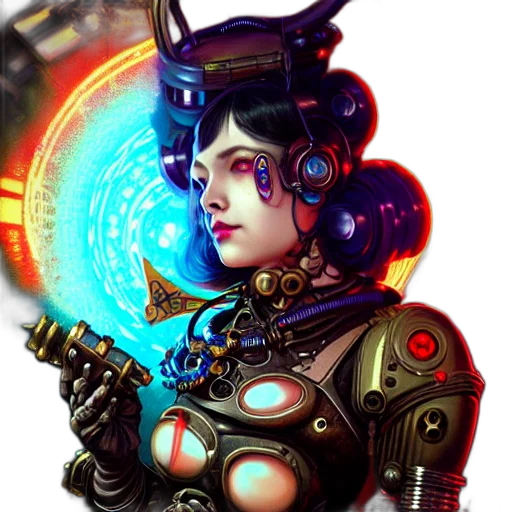 robot, staff, weapon, cyberpunk transparent PNG cut-out