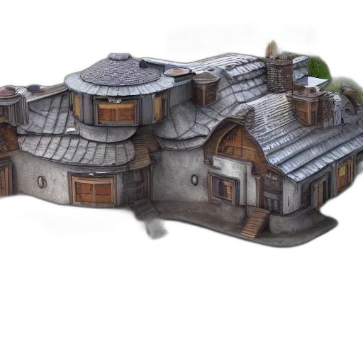 building, concept art, 3d render, fantasy art transparent PNG cut-out
