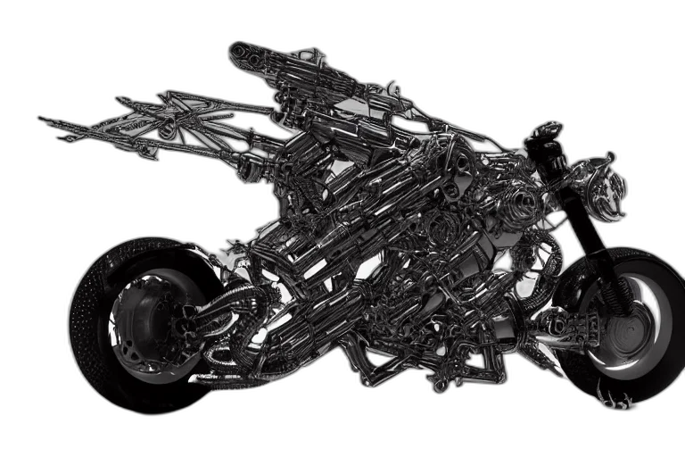 car, robot, weapon, jewelry, 3d render, concept art, cyberpunk, photorealistic transparent PNG cut-out