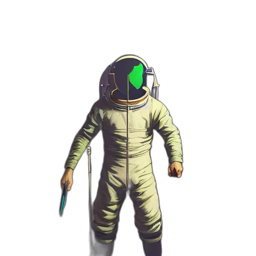 staff, jacket, mask, robot, concept art, pixel art, 3d render, comic book art transparent PNG cut-out