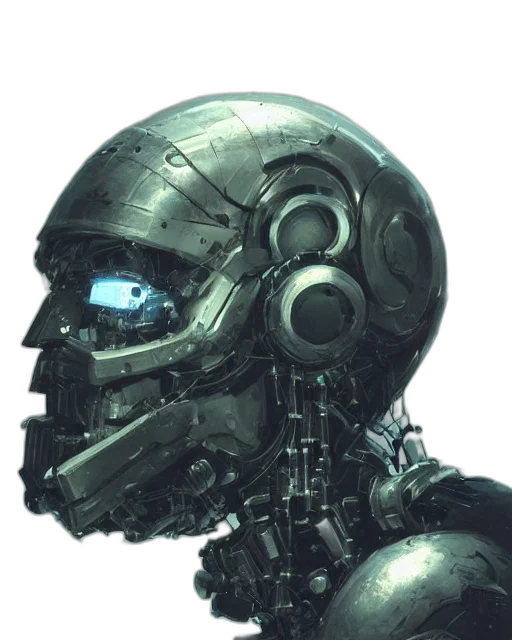 robot, mask, face, concept art transparent PNG cut-out
