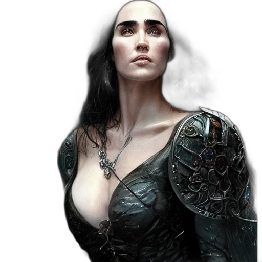 dress, face, jewelry, fantasy art transparent PNG cut-out