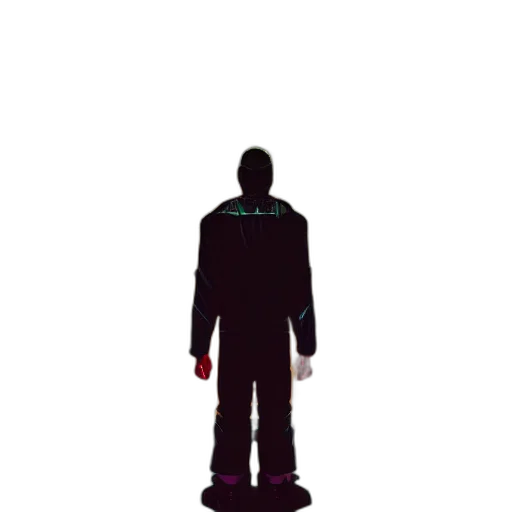 staff, robot, jacket, creature, pixel art, concept art, 3d render, photorealistic transparent PNG cut-out