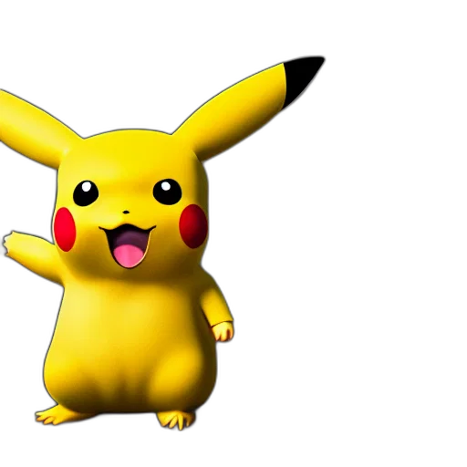 animal, creature, staff, 3d render, concept art, pixel art, photorealistic, pikachu transparent PNG cut-out