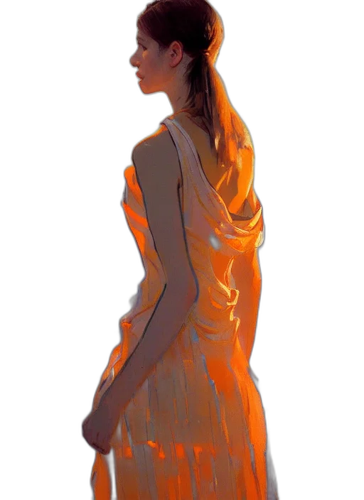 dress, face, staff, crown transparent PNG cut-out