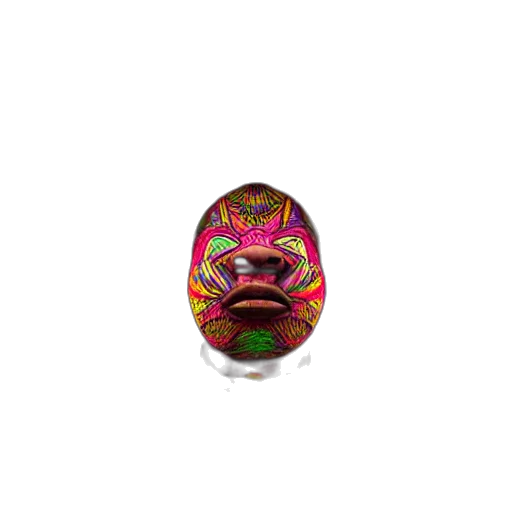 mask, face, jewelry, creature, 3d render, photorealistic, concept art, vaporwave transparent PNG cut-out