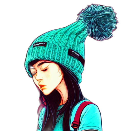 hat, face, jacket, staff transparent PNG cut-out