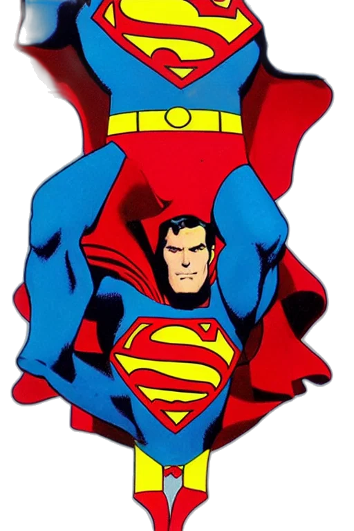 comic book art, cartoon, concept art, superman transparent PNG cut-out