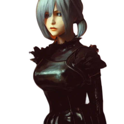 robot, dress, face, staff transparent PNG cut-out