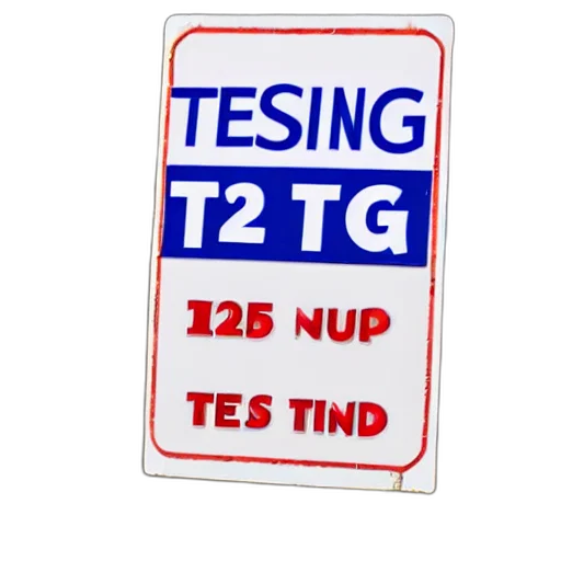 3d render, sign, says, testing, 123 transparent PNG cut-out