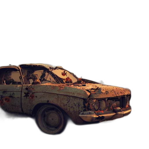 car, weapon, animal, 3d render, concept art, photorealistic, pixel art, earth tones transparent PNG cut-out