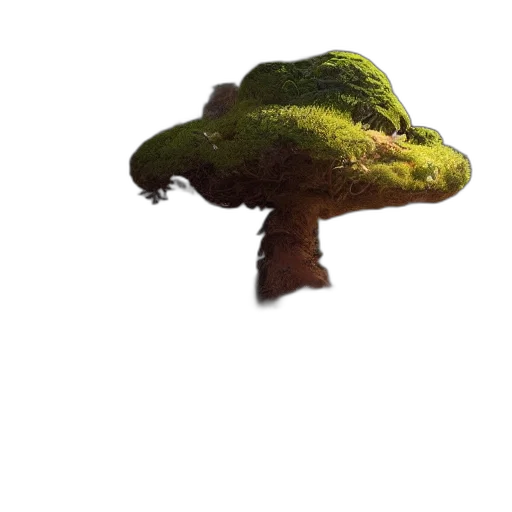 tree, hat, crown, hair, 3d render, concept art, pixel art, photorealistic transparent PNG cut-out