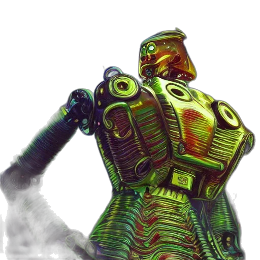 robot, weapon, concept art, 3d render transparent PNG cut-out