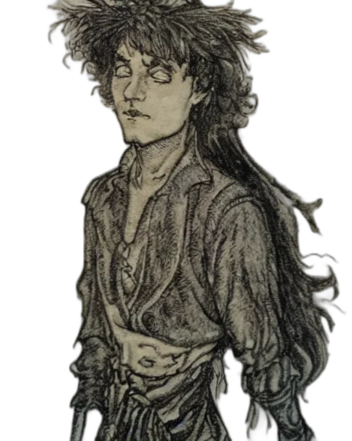 dragon, staff, face, hair transparent PNG cut-out