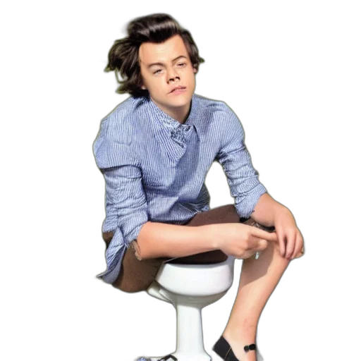 furniture, photorealistic, cartoon, 3d render, harry, styles, sat, toilet transparent PNG cut-out