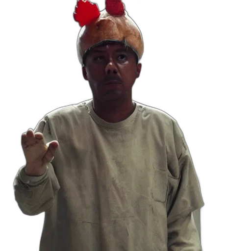 staff, hat, mask, animal, prisoner, has, chicken, head transparent PNG cut-out
