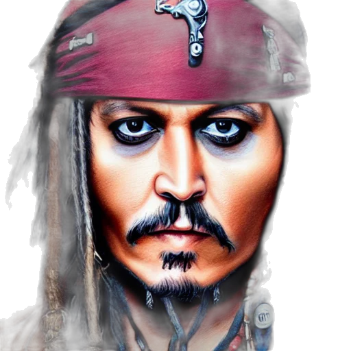 face, photorealistic, fantasy art, comic book art, oil painting, portrait, johnny, depp transparent PNG cut-out
