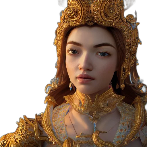 crown, face, jewelry, fantasy art transparent PNG cut-out