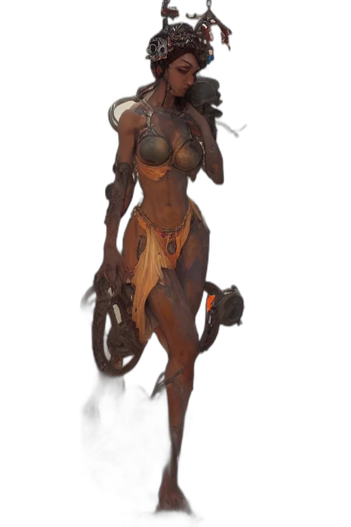 staff, creature, dress, weapon transparent PNG cut-out
