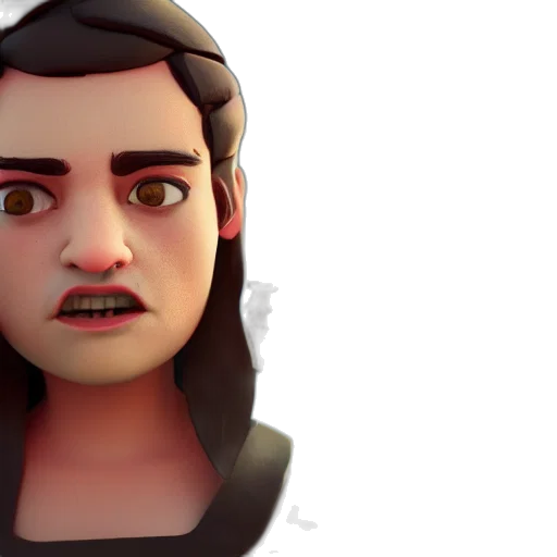 face, 3d render, concept art, photorealistic transparent PNG cut-out