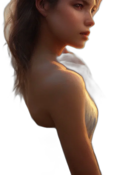 face, dress, jewelry, staff, photorealistic, 3d render, concept art, fantasy art transparent PNG cut-out