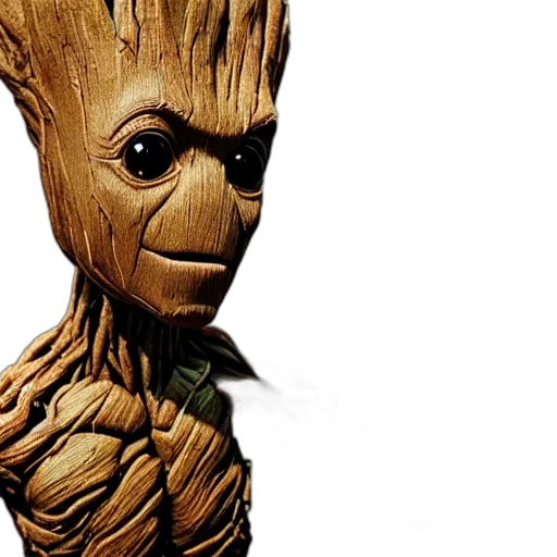 3d render, concept art, groot, over, printer, sharp, focus transparent PNG cut-out