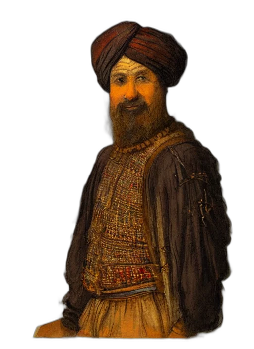 face, staff, sword, hat transparent PNG cut-out