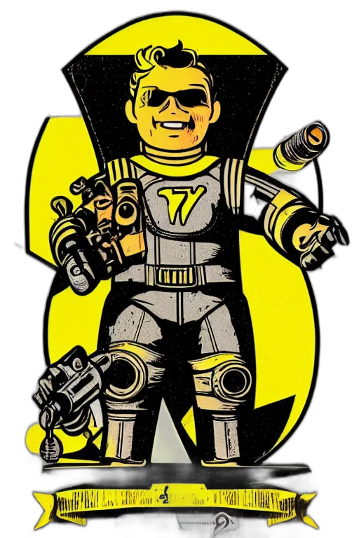 robot, staff, comic book art, cartoon transparent PNG cut-out
