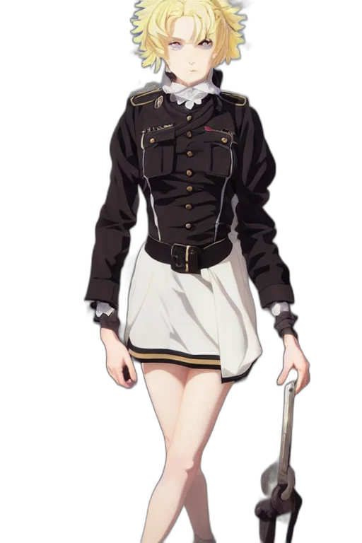 jacket, staff, dress, weapon transparent PNG cut-out