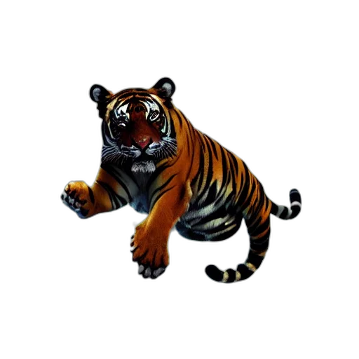 animal, 3d render, concept art, pixel art, photorealistic, tiger, made, electricity transparent PNG cut-out