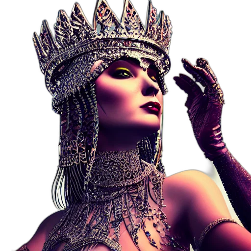 crown, jewelry, 3d render, fantasy art transparent PNG cut-out