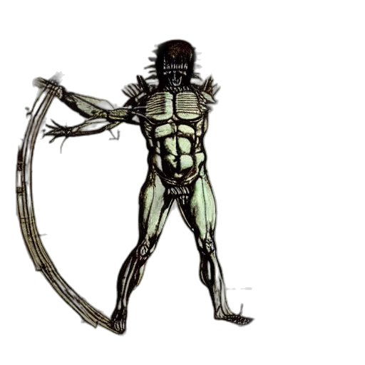 creature, robot, staff, weapon, concept art, comic book art, fantasy art, 3d render transparent PNG cut-out