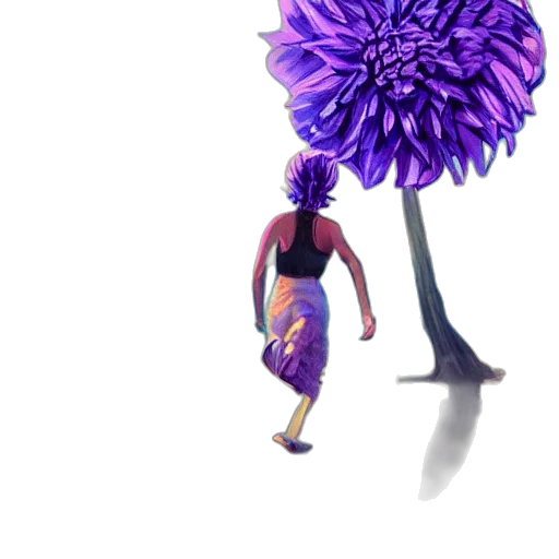flower, umbrella, staff, dress transparent PNG cut-out