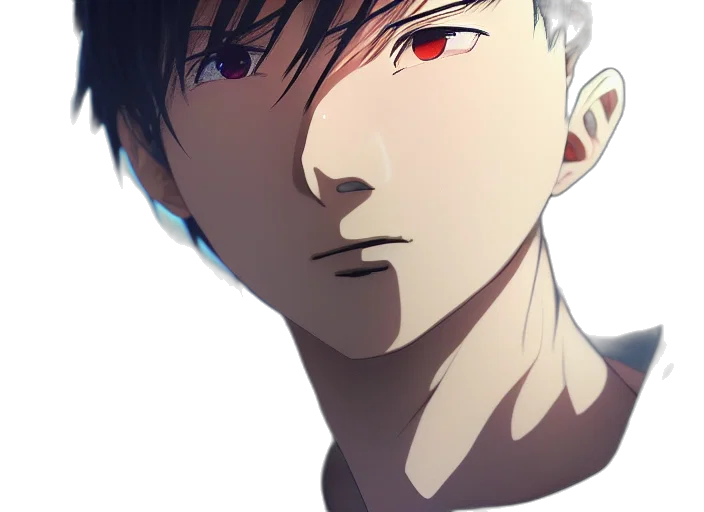 face, mask, creature, anime, photorealistic, pixel art, concept art, dark transparent PNG cut-out