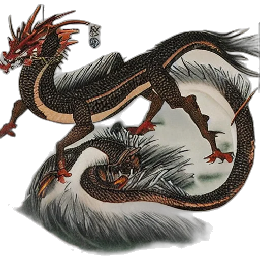 dragon, animal, creature, staff, fantasy art, concept art, photorealistic, 3d render transparent PNG cut-out