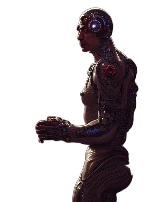 robot, weapon, staff, face transparent PNG cut-out